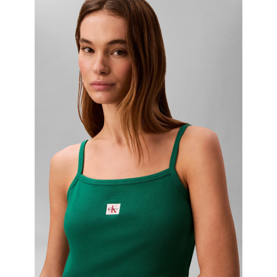 Calvin Klein Γυναικεία αμάνικη μπλούζα Cropped Ribbed Cotton Cami Top